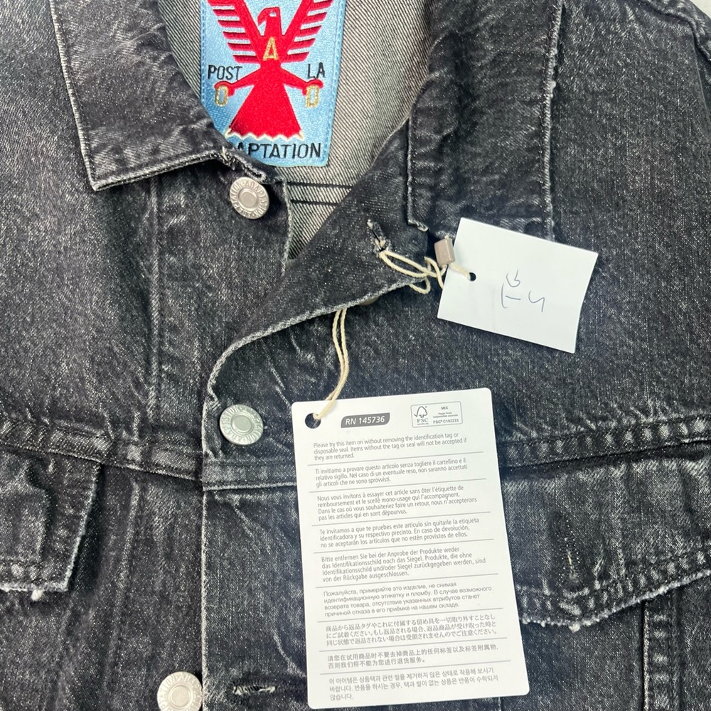 Adaptation Black Roxy Distressed Denim Jacket - Picture 15 of 16